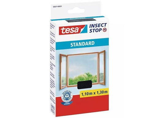 [90288700 1510369] tesa Fliegengitter -Set Standard, 3x 1.1 m x 1.3 m, Anthrazit