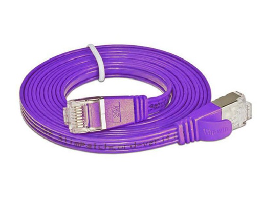 [90048519 413880] SLIM Slimpatchkabel RJ-45 - RJ-45, Cat 6, STP, 0.15 m, Violett