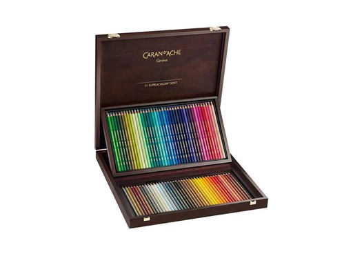 [90048523 1182748] Caran d'Ache Farbstifte Supracolor im Holzkoffer, 80 Stück