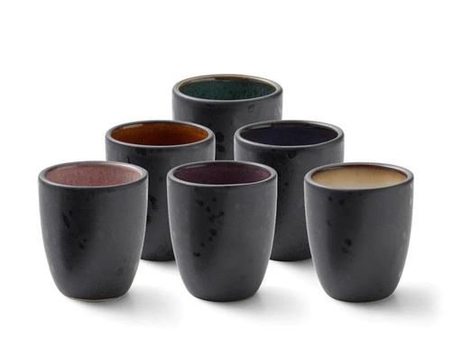 [90048548 949635] Bitz Espresso Becher 100 ml, 6 Stück, Schwarz/Mehrfarbig