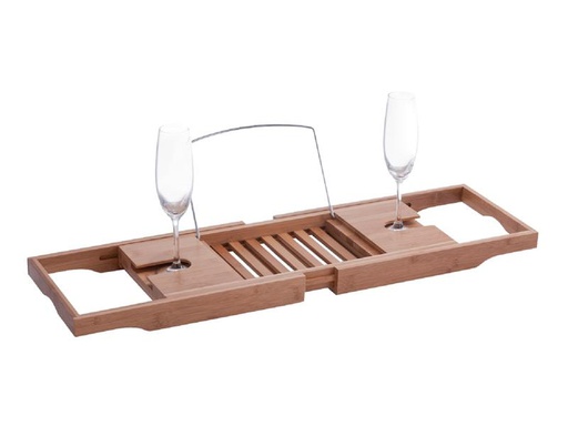 [90289272 1545325] Zeller Present Badewannenablage mit Glashalter Braun
