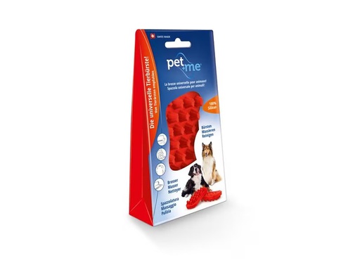 [90289301 1525764] Pet+me Pflegebürste Firm, Rot