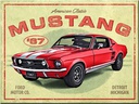 Nostalgic Art Haftmagnet Ford Mustang 1 Stück, Gelb/Rot
