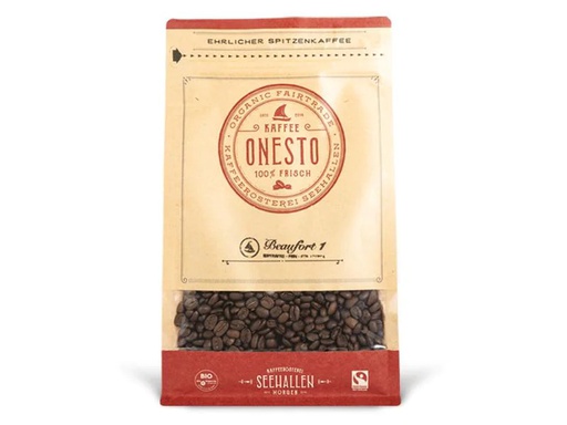 [90290596 1527607] ONESTO Kaffeebohnen Bio Beaufort 1 entkoffeiniert 1 kg