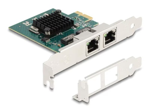 [90290704 1548301] Delock Netzwerkkarte 2x RJ45 Gigabit, PCI-Express x1