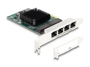 Delock Netzwerkkarte 4x RJ45 Gigabit, PCI-Express x1