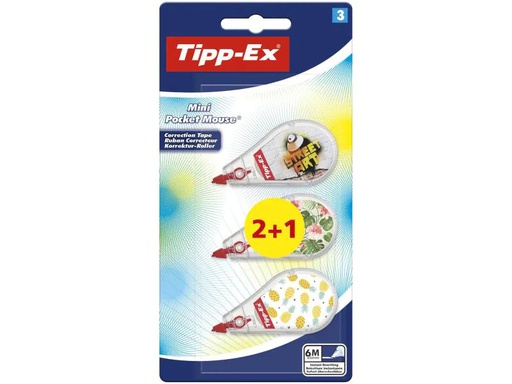 [90048739 912367] Tipp-Ex Korrekturroller Mini Pocket Mouse Decors  6 m x 5 mm, 3 Stk