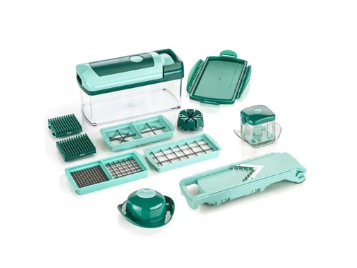 [90048747 423089] Genius Gemüseschneider Nicer Dicer Fusion + Slicer 13-teilig, Grün