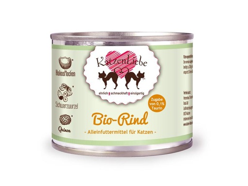 [90291000 1540869] KatzenLiebe Nassfutter Bio-Rind mit Bio-Schwarzwurzel, 200 g