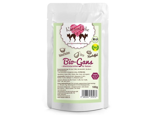 [90291167 1540862] KatzenLiebe Nassfutter Bio-Gans mit Bio-Kartoffel, 100 g