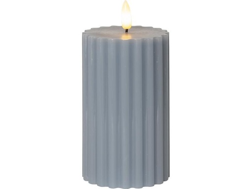 [90291533 1523405] Star Trading LED-Kerze Pillar Flamme Stripe, Ø 7.5 x 15 cm, Blau