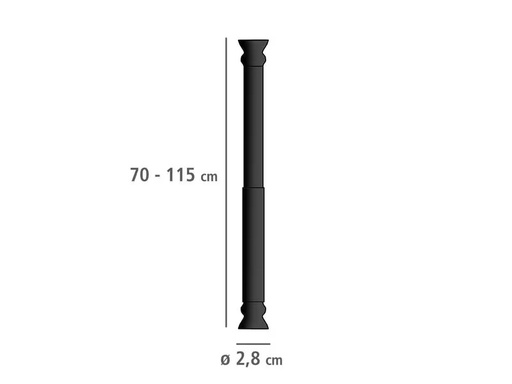 [90291583 1459189] Wenko Duschvorhangstange 70 x 115 cm, Schwarz