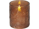 Star Trading LED-Kerze Pillar Flamme Leaf, Ø 10 x 12.5 cm, Braun