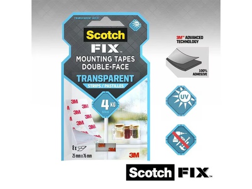[90291675 1552269] Scotch Montagestreifen Scotch-Fix, 25 mm x 76 mm, Transparent