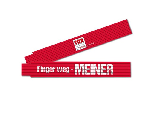 [90291784 1474409] Tox-Dübel Doppelmeter «Finger Weg – MEINER», 2 m