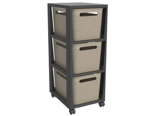 [90291884 1550914] Rotho Aufbewahrungsbox Brisen Anthrazit/Beige