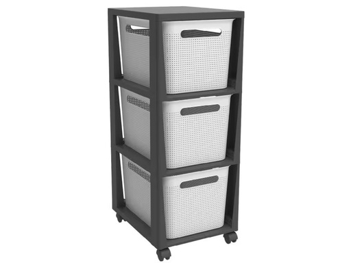 [90291908 1550913] Rotho Aufbewahrungsbox Brisen Anthrazit/Weiss