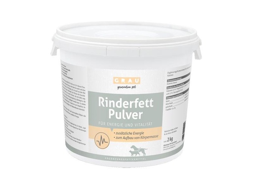 [90291993 1542292] Grau Hunde-Nahrungsergänzung Rinderfett Pulver, 2 kg
