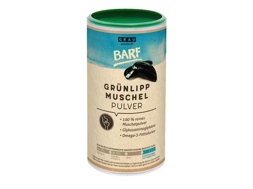 [90292068 1542288] Grau Hunde-Nahrungsergänzung BARF Grünlippmuschel-Pulver, 500 g