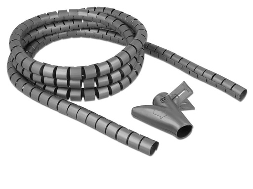 [90048877 1203265] Delock Spiroschlauch mit Einziehwerkzeug, 2.5 m x 20 mm Grau