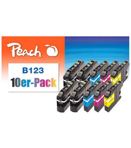 [90292344 1553731] Peach Tinte Brother LC-123 BK/C/M/Y