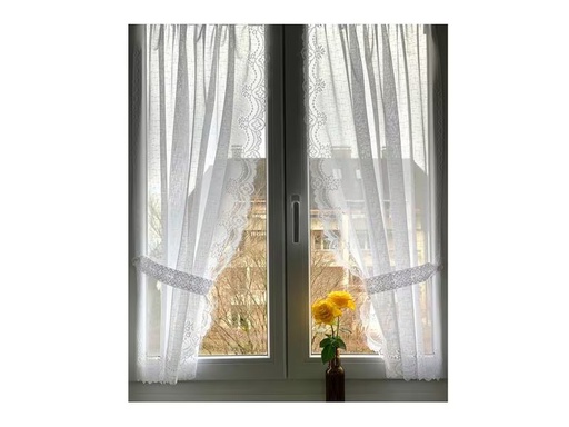 [90292574 1553266] Hubatka Tagvorhang Vitrage Spitzen-Vitragen 95 cm x 110 cm, Weiss