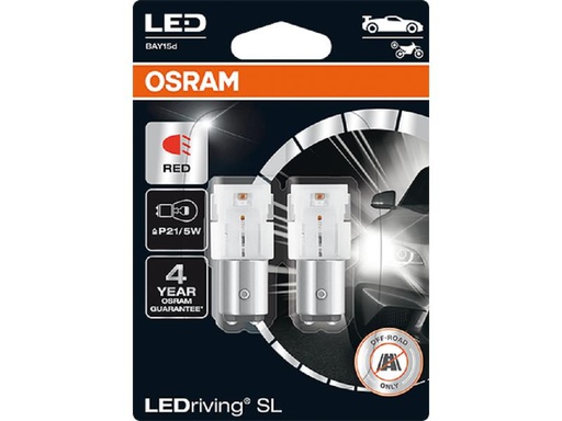 [90292761 1549491] OSRAM LEDriving SL P21/5W BAY15d Red Motorrad/PKW