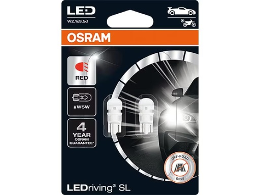 [90292779 1549456] OSRAM Signallampen LEDriving SL Red W5W W2.1 x 9.5d PKW