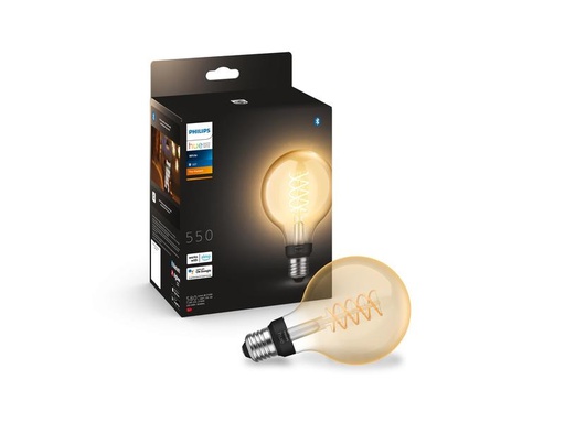 [90292895 1521235] Philips Hue White E27 Einzelpack Globe Filament 550 lm