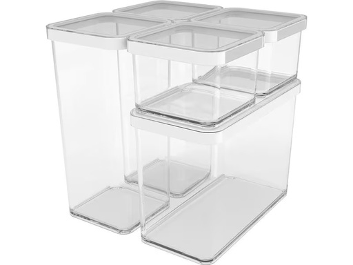 [90292903 1550920] Rotho Vorratsdose Loft 5 Stück, 6.1 l, Transparent/Weiss