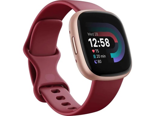 [90293010 1470529] Fitbit GPS-Sportuhr Versa 4 Smartwatch Dunkelrot/Rosa