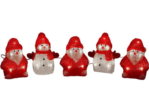 [90293124 1537599] Konstsmide LED-Figur Acryl Schneemänner &amp; Santas, 5er Set