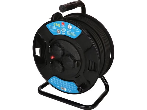 [90293190 1554282] Max Hauri Kabelrolle maxREEL 50 m, 3x T13, IP55, Schwarz