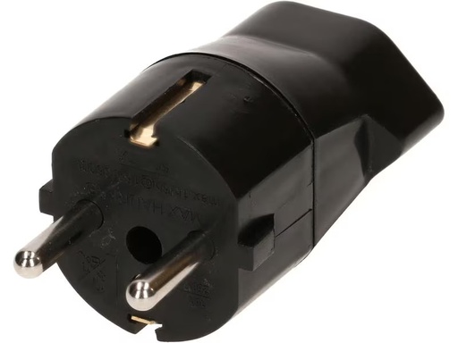 [90293204 1554291] Max Hauri Reiseadapter Schuko – T23, Schwarz