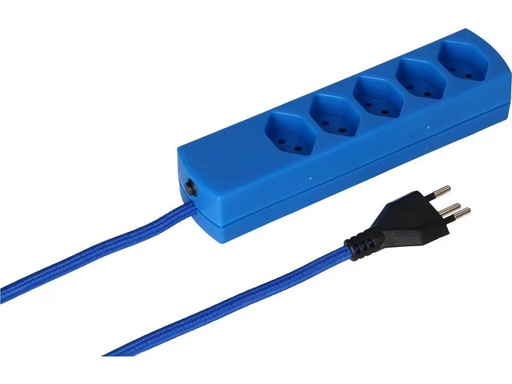 [90293212 1554297] maxTex Steckdosenleiste 5x T13, Blau