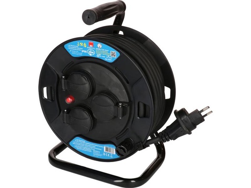 [90293220 1554286] Max Hauri Kabelrolle maxREEL 20 m, 3x T13, IP55, Schwarz
