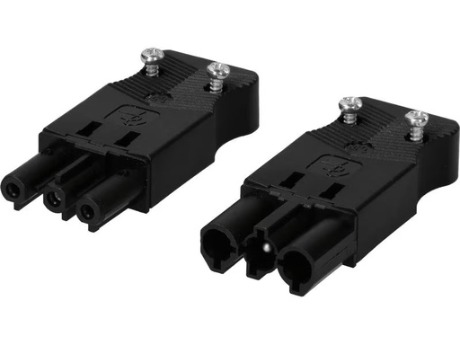 [90293227 1554296] Max Hauri Set Stecker und Kupplung AC 166 flach, 3-polig