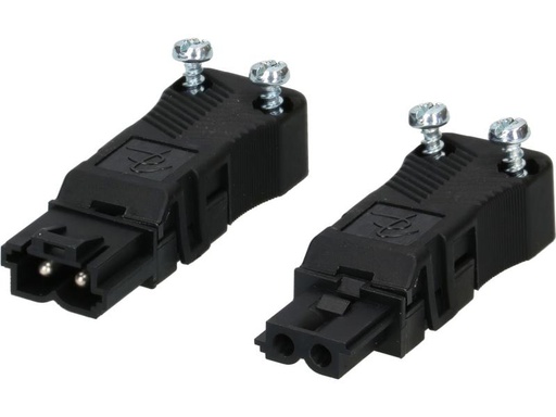 [90293270 1554295] Max Hauri Set Stecker und Kupplung AC 164 flach, 2-polig