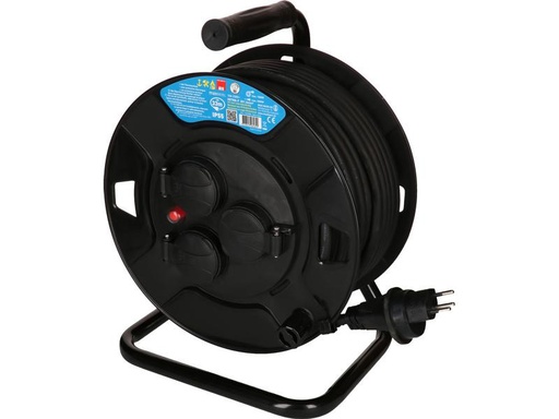 [90293285 1554281] Max Hauri Kabelrolle maxREEL 33 m, 3x T13, IP55, Schwarz