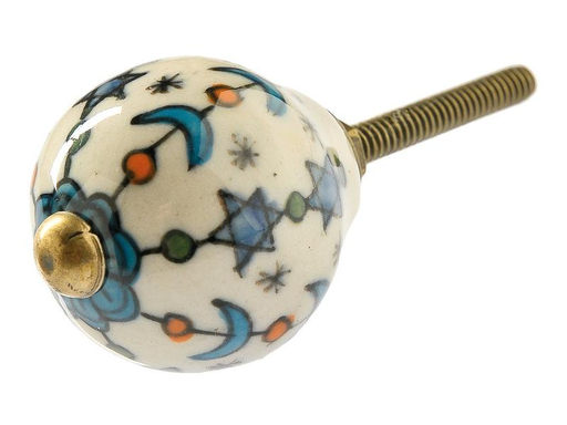 [90004885 1176537] Tranquillo Möbelgriff handgemacht, Ø 3 cm, Weiss/Gold
