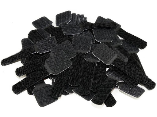 [90049096 457293] Label-the-cable Klettkabelhalter WALL STRAPS 3 x 9 cm Schwarz, 50 Stück