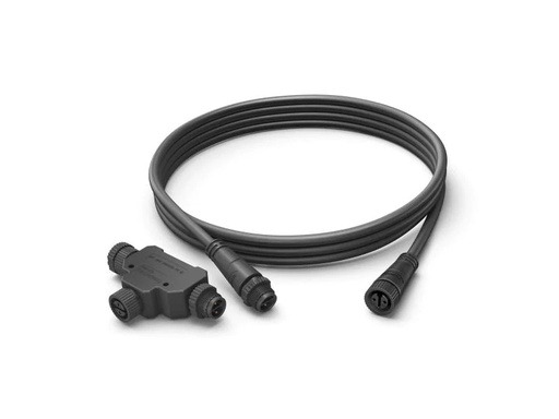 [90049106 1025910] Philips Hue Zubehör Outdoor Verlängerungskabel 2.5m + T-Stück Niedervolt
