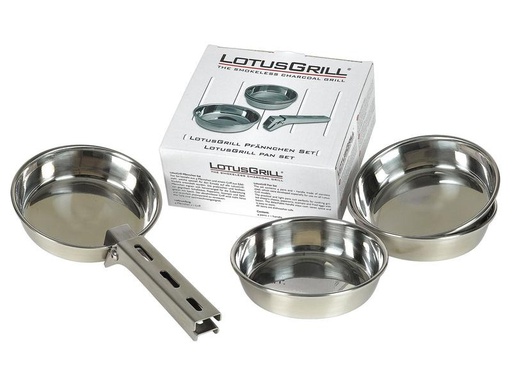 [90294028 1446325] LotusGrill Pfännchen-Set, Inox, 4-teilig