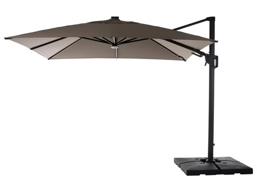 [90294070 1427449] COCON Sonnenschirm mit LED, 300 x 300 cm, hängend, Taupe