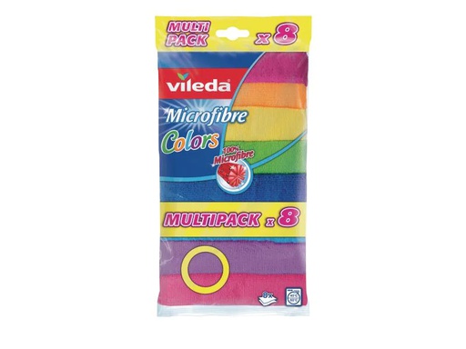 [90049151 625224] Vileda Mikrofaser-Reinigungstuch 8 Stück, Mehrfarbig