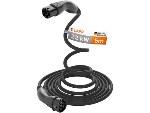 [90294232 1533111] Lapp Ladekabel Helix für Elektroauto Typ 2, 22 kW, 5 m, Schwarz