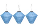 COCON Lampion LED Solar Diamant, Blau, 3 Stück
