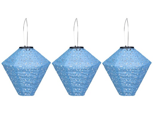 [90294241 1563666] COCON Lampion LED Solar Diamant, Blau, 3 Stück