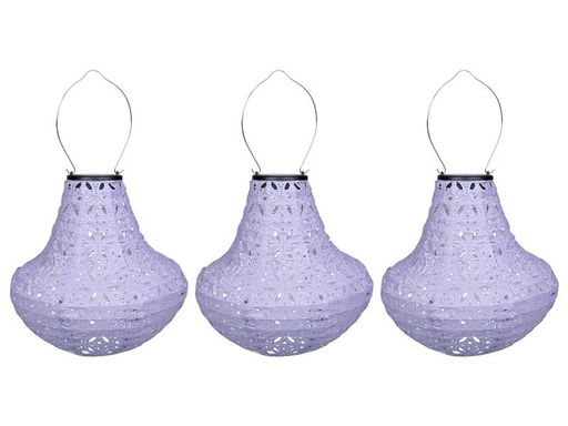 [90294272 1563667] COCON Lampion LED Solar Vase, Violett, 3 Stück