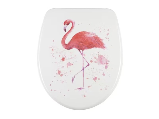 [90294671 1560073] diaqua® Toilettensitz Flamingo mit Absenkautomatik, Weiss/Rosa